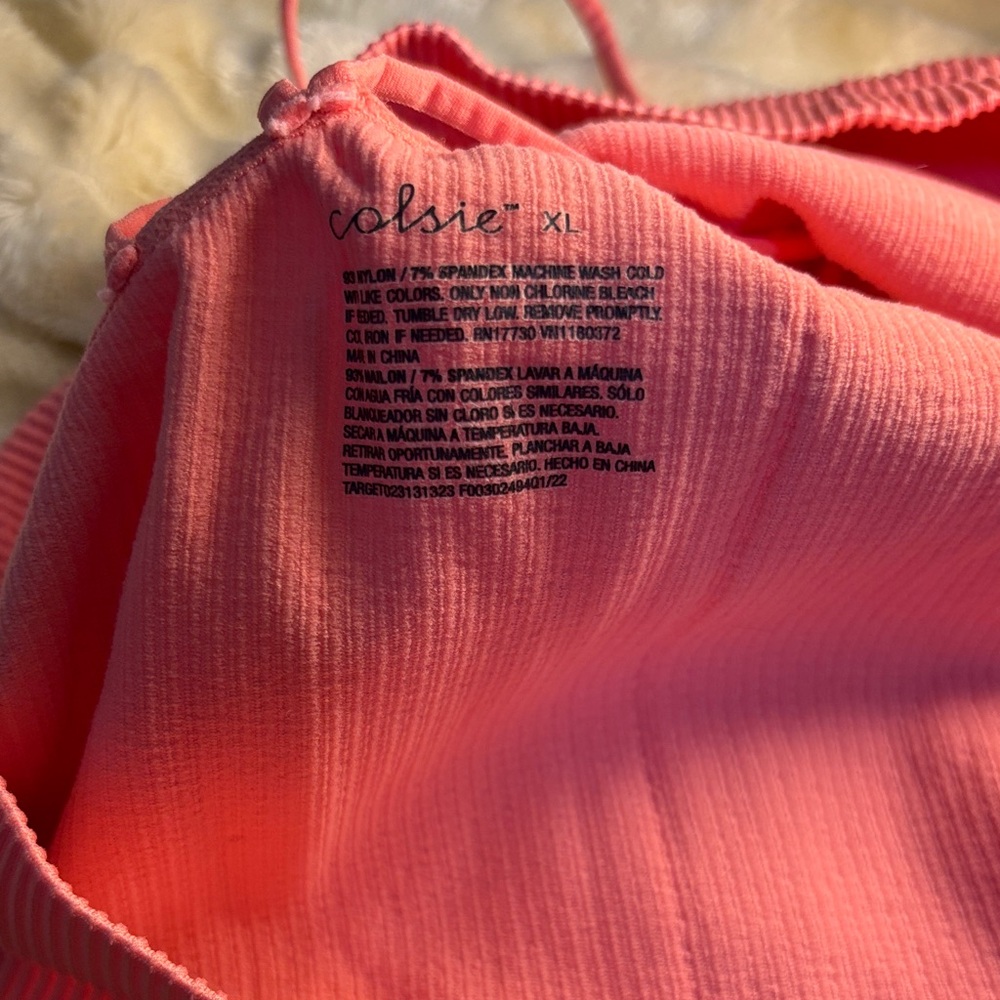 Colsie Pink Ribbed Tank Top - Picture 3 of 3